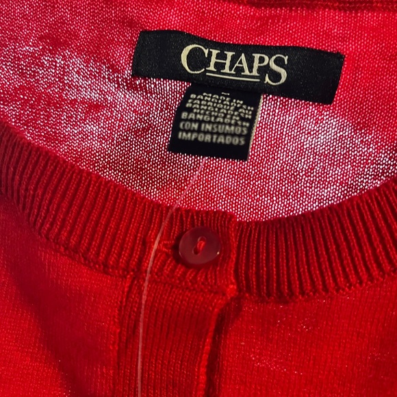 Chaps red light cardigan 3/4 sleeve length - Picture 6 of 7